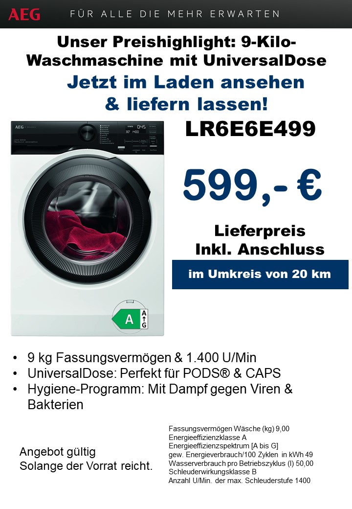 Werbung Waschmaschine von AEG 