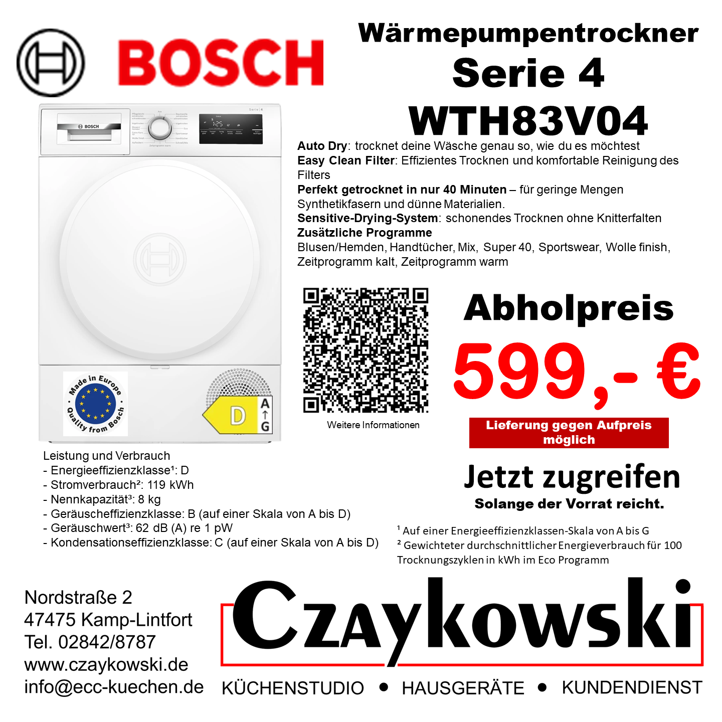Bosch Wärmepumpen Trockner Werbung